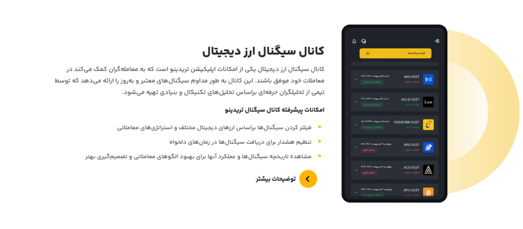 توضیحات کانال سیگنال سایت تریدینو
