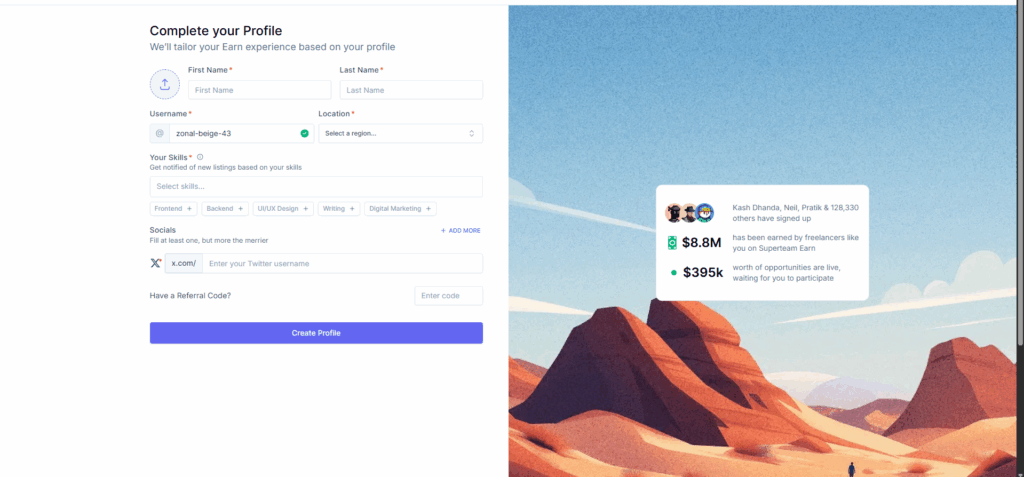 ساخت پروفایل حرفهای در Superteam Earn